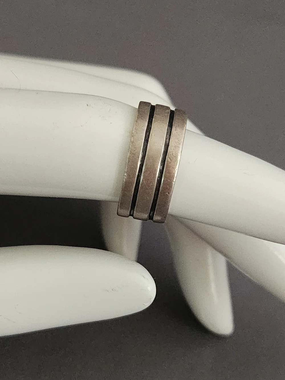 Vintage Sterling Silver Men's Triple Band Ring